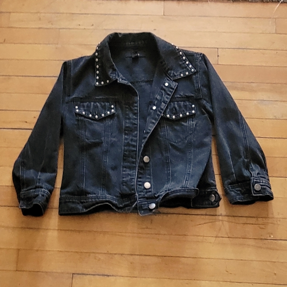 Black Studded Jean Jacket